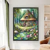 >SALE<Mushroom House Printed Cross Stitch Kit 50x65cm DIY 11CT Thread Art Needlework