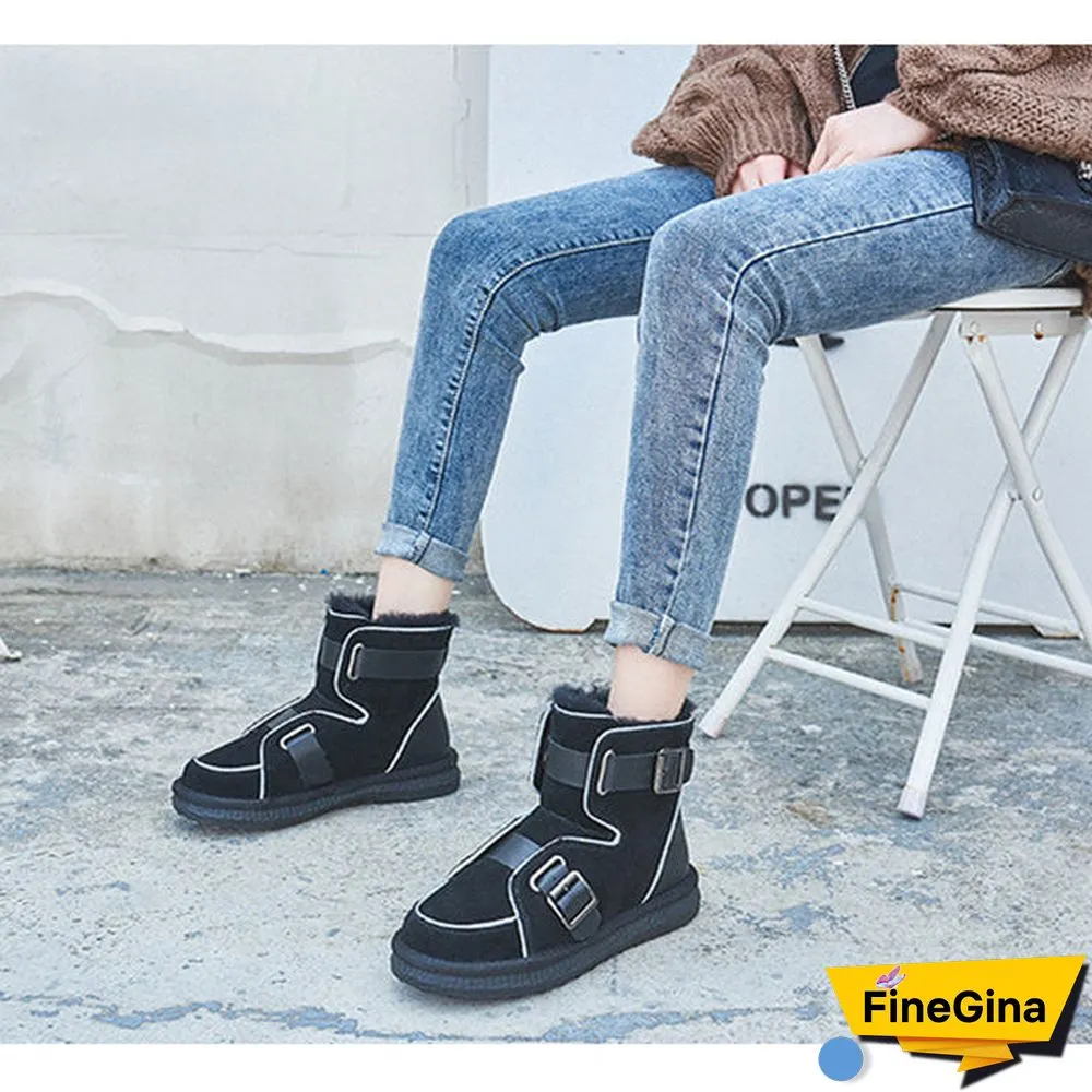 Casual Fashion Cloth With Soft Nap Flats Snow Boots Shoes