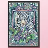 >SALE<Full Embroidery Cotton Thread14CT Print Tiger Mother and Son Cross Stitch36x50cm