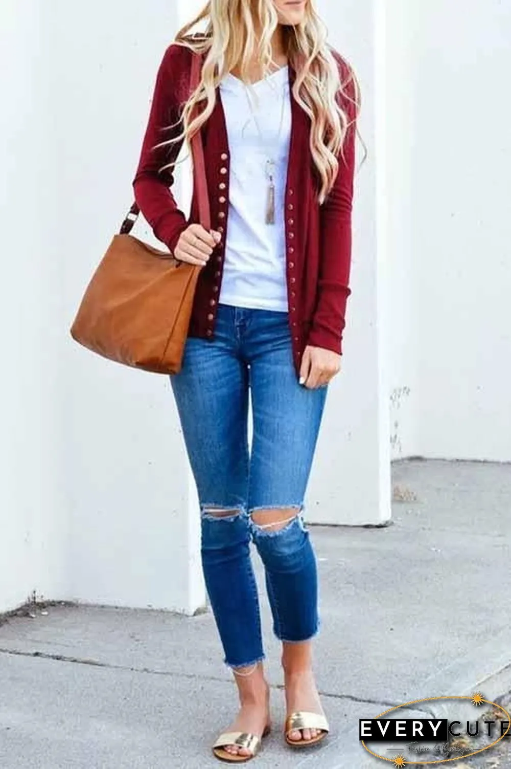 Long Sleeves Buttons Design Cardigan Tops(7 Colors)