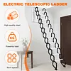 [US Local Warehouse] 12 Steps Pull Down Attic Ladder 11.2ft Up to 600lbs Retractable Scissor Ladder with Anti-Slip Steps Attic Loft Stairs for Home Indoor Outdoor