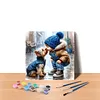 (US Local)Paint By Numbers Kit On Canvas DIY Oil Art Boy Dog Picture Home Decor40x40cm