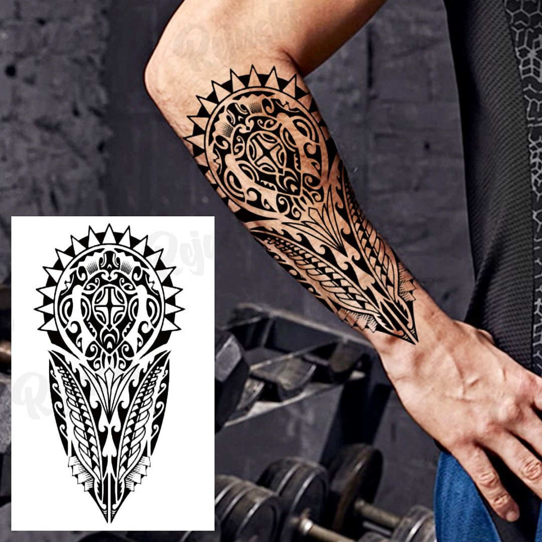 Sdrawing Thorns Temporary Tattoos For Adults Men Realistic Totem Maori Lion Compass Flower Tiger Fake Tattoo StickerArm Tatoos DIY