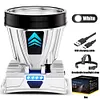 LED Rechargeable Head Lights Flashlight for Camping Cycling Fishing (White)
