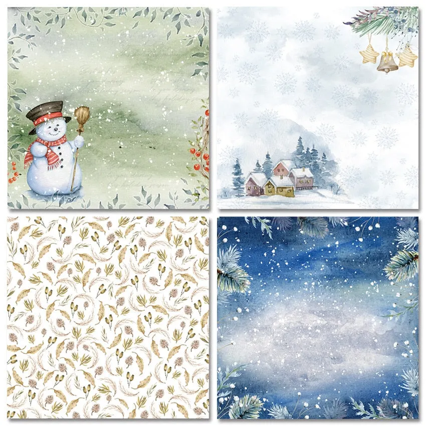 24 Sheets 6"X6" Christmas Patterned Paper Pad Scrapbooking Paper Pack Handmade Craft Paper Craft Background Pad Card PA2011