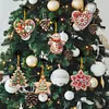 (US Local)6pcs Merry Christmas 2D Flat DIY Diamond Art Pendant Wall Door Decoration