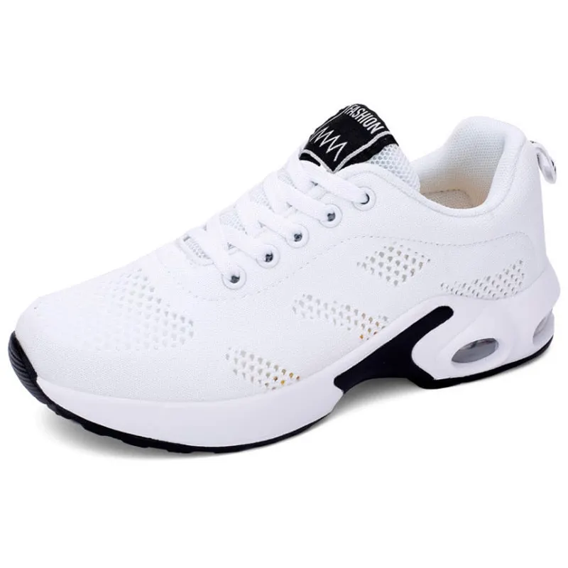 Ladies White Sneakers Female Running Shoes Breathable Casual Shoes Woman Sports Shoes Platform Sneakers Height Increase Shoes