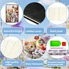 (US Local)50-Page A5 Christmas Cat Diamond Painting Notebook for Adult Holiday Gift