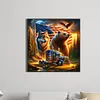 American Flag Wolf-Full Round Diamond Painting 40*40CM
