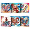 6Pcs Diamond Painting Greeting Card Heart Flower Handmade Card for Friends