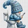 Goblin Goes To The Toilet-Full Embroidery 2 Strands 18CT Stamped Cross Stitch-25*25CM