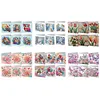 6Pcs Diamond Painting Animal and Flower Handmade Card Wish Greeting Cards