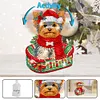 DIY Christmas Yorkshire Terrier Puppy-Acrylic Diamond Painting Ornaments With Shaking Head Function
