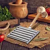 Hot Dog Roller with Wood Handle Stainless Steel Griller Grill Accessories (L)