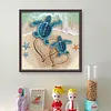 (Stamped/Counted) Beach Turtle - 11CT Cross Stitch 40*40cm/15.75*15.75in