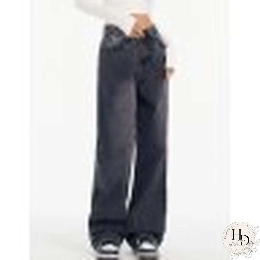 Washed Black Baggy Boyfriend Jeans