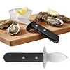 Oyster Knife Shucker Set with Wooden Holder Stainless Steel Oyster Shucking Kit Seafood Tools for Kitchen Restaurant Home Use