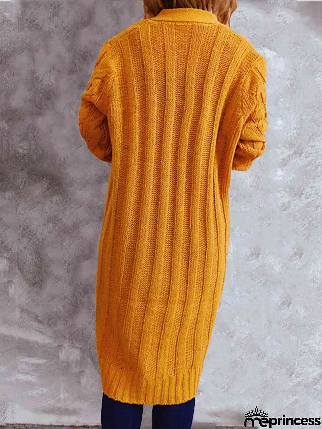 Button Up Cable-Knit Cardigan with Pockets