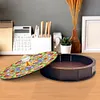 Mandala Diamond Painting Storage Box Wooden Round Jewelry Case with Lid Kits