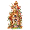 >SALE<5D DIY Partial Special Shaped Drill Diamond Painting Kit Green Leaf House30x50cm