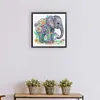 >SALE<5D DIY Partial Special Shaped Drill Diamond Painting Elephants Kit Decor 30x30cm