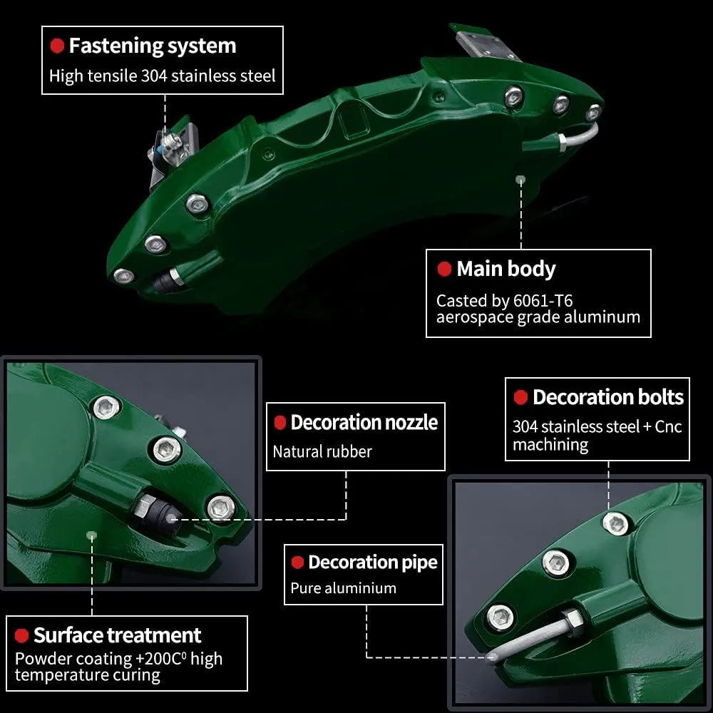 Car caliper modification: Aluminum alloy brake caliper cover decoration (aluminum alloy screw fixing type)