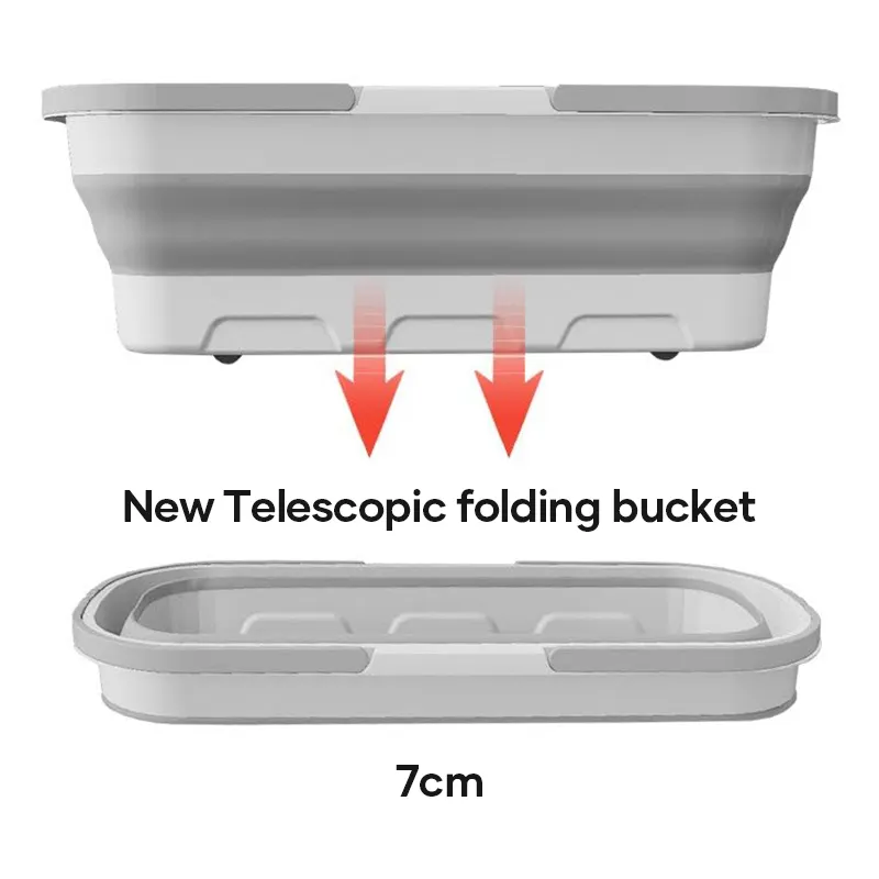 SAKER&reg; Large Flat Mop and Scalable Bucket with Wheels
