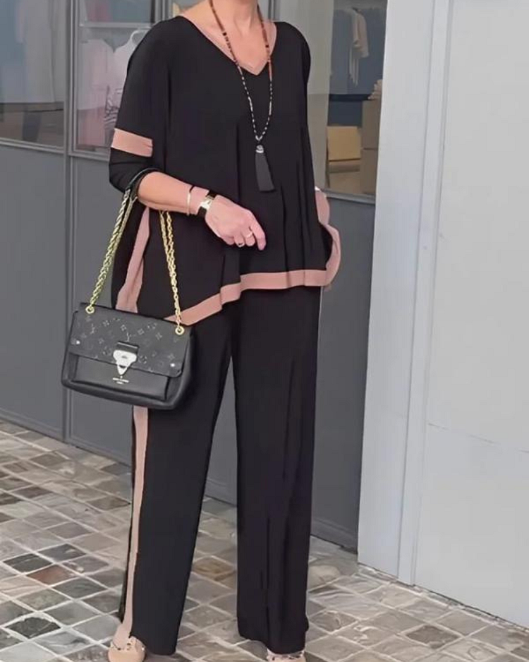 👚👖【Summer new product】👚👖Women's casual V-neck casual suit
