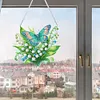 (US Local)Acrylic Special Shape Flower Butterfly DIY Diamond Painting Hanging Pendant Kit