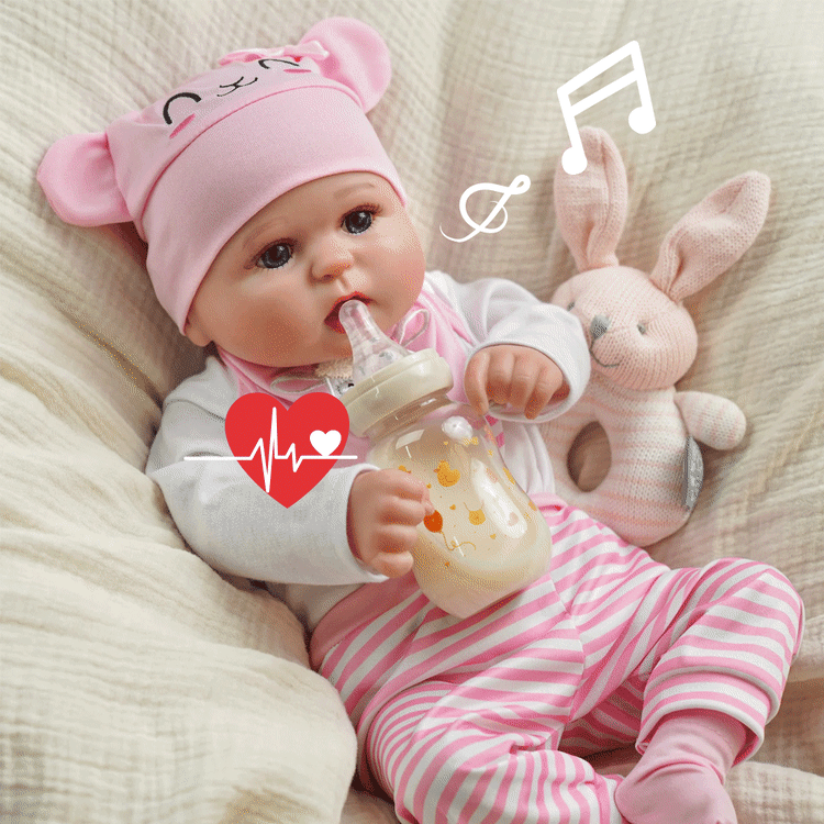 Babeside Quiet Reborn Baby Bailyn 20'' Little Infant Girl Best Gift for Kids  with Heartbeat Coos and Breath