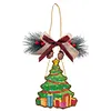 DIY Diamond Painting Christmas  Wooden Christmas Charms Decorations Santa Pendant Kits