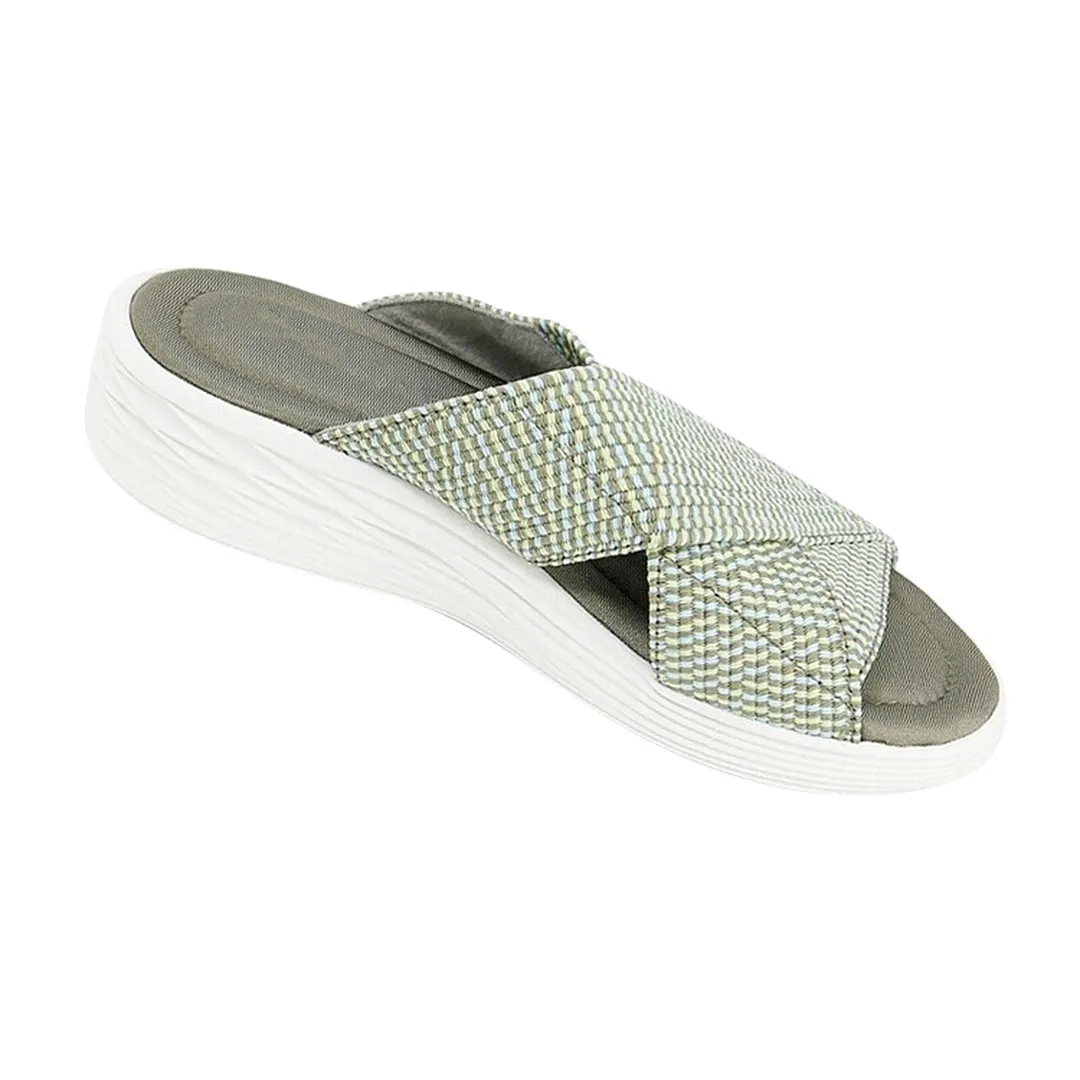 Platform Women's Slippers Stretch Cross Orthotic Slide Sandals Women Open Toe Beach Slip on Comfort and Support Summer Slipper