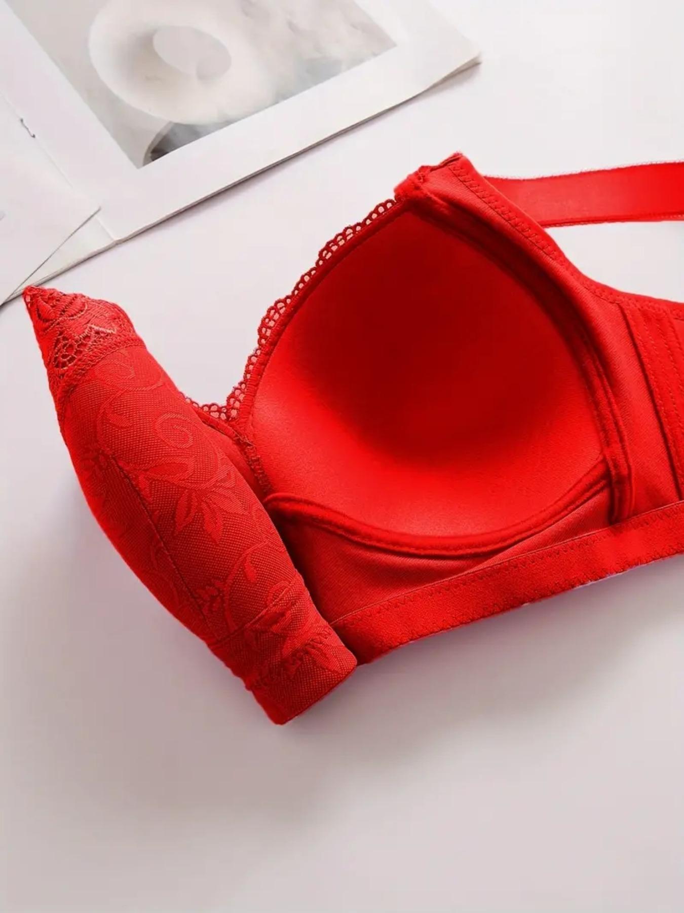 Women's Contrast Lace Push Up Bra, Adjustable Strap Bra, Soft Comfortable Breathable Casual Everyday Lingerie for All Seasons