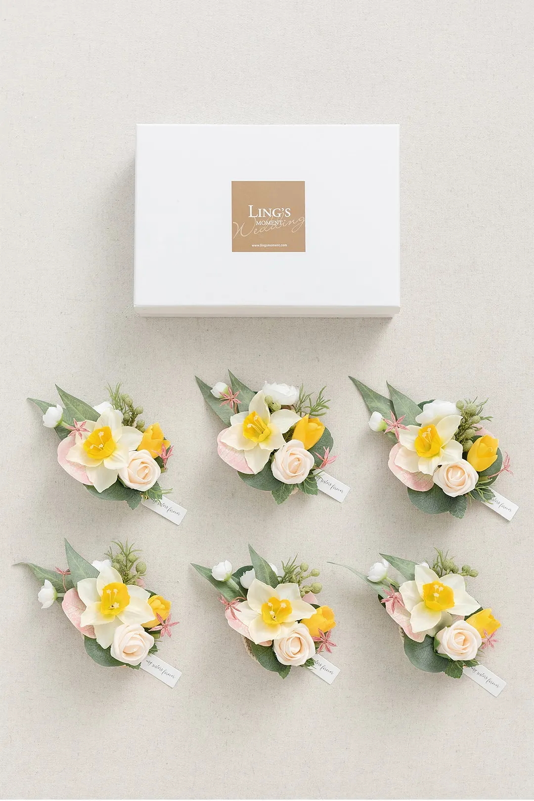Wrist Corsages in Nude & French Yellow