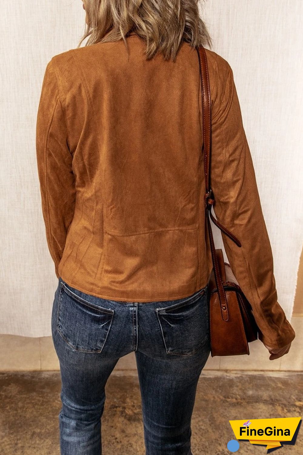 Turndown Collar Zipper Design Jacket(4  colors )