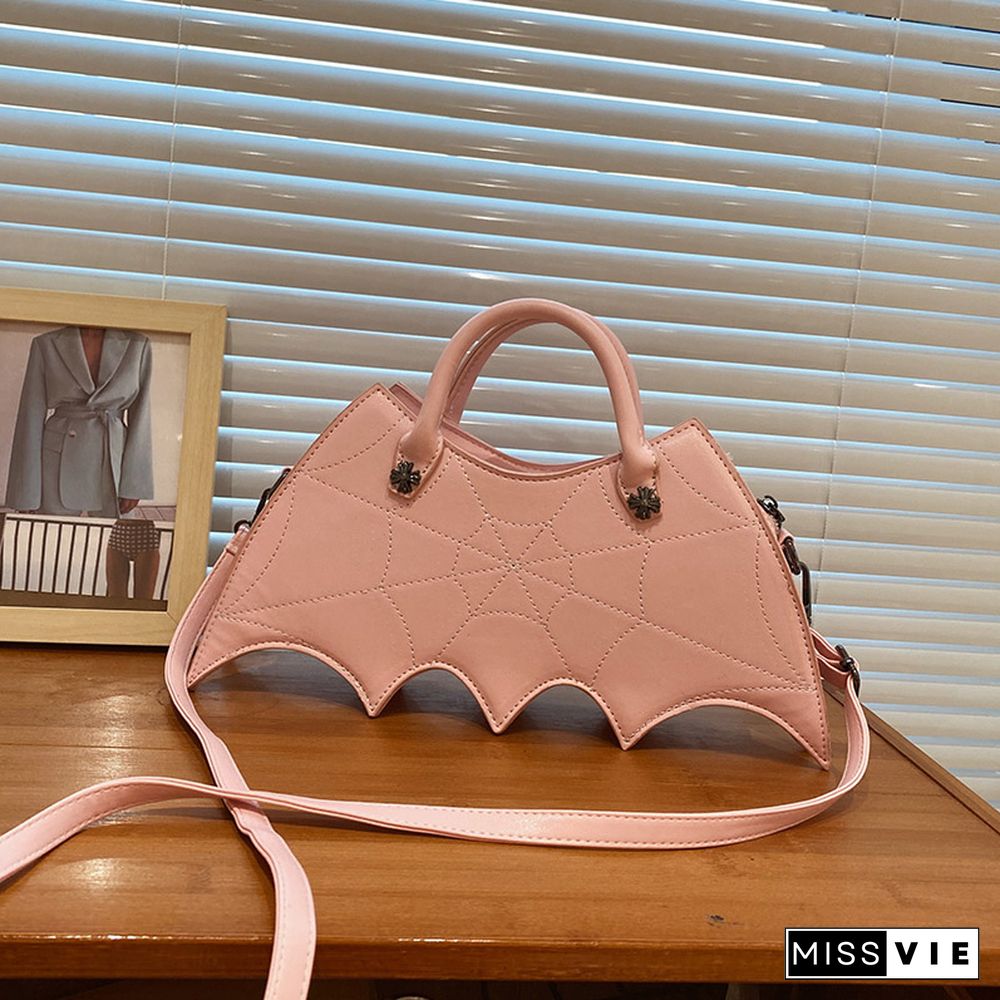 Spider Web Print Bat Irregular Crossbody Bag