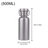 500/600/750ml Titanium Water Bottle with Lid Sports Kettle for Outdoor Picnic