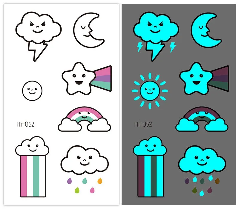 Sdrawing Tattoo Stickers Temporary Moon Star Diamond Planet Festival Carnival Party Glowing Cool Face Tatoo for Men Women