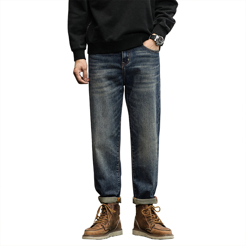 Harem Pants Men Jeans Stretch Loose Fit Dark Blue Baggy Pants Streetwear Hip Hop High Quality Male Trousers Clothing 2025 Autumn