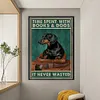Time Spent With Books&Dogs It Never Wasted-11CT Stamped Cross Stitch 40*60cm(Big Size)