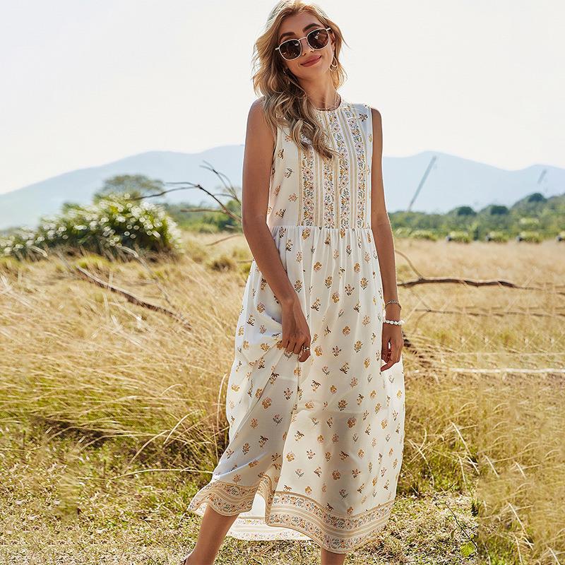 Women&rsquo;s Summer Floral Sleeveless A-Line Dress: Embrace Freshness