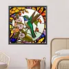 Bird Flower Glass Painting-Paint by Numbers Acrylic Painting 40*40CM