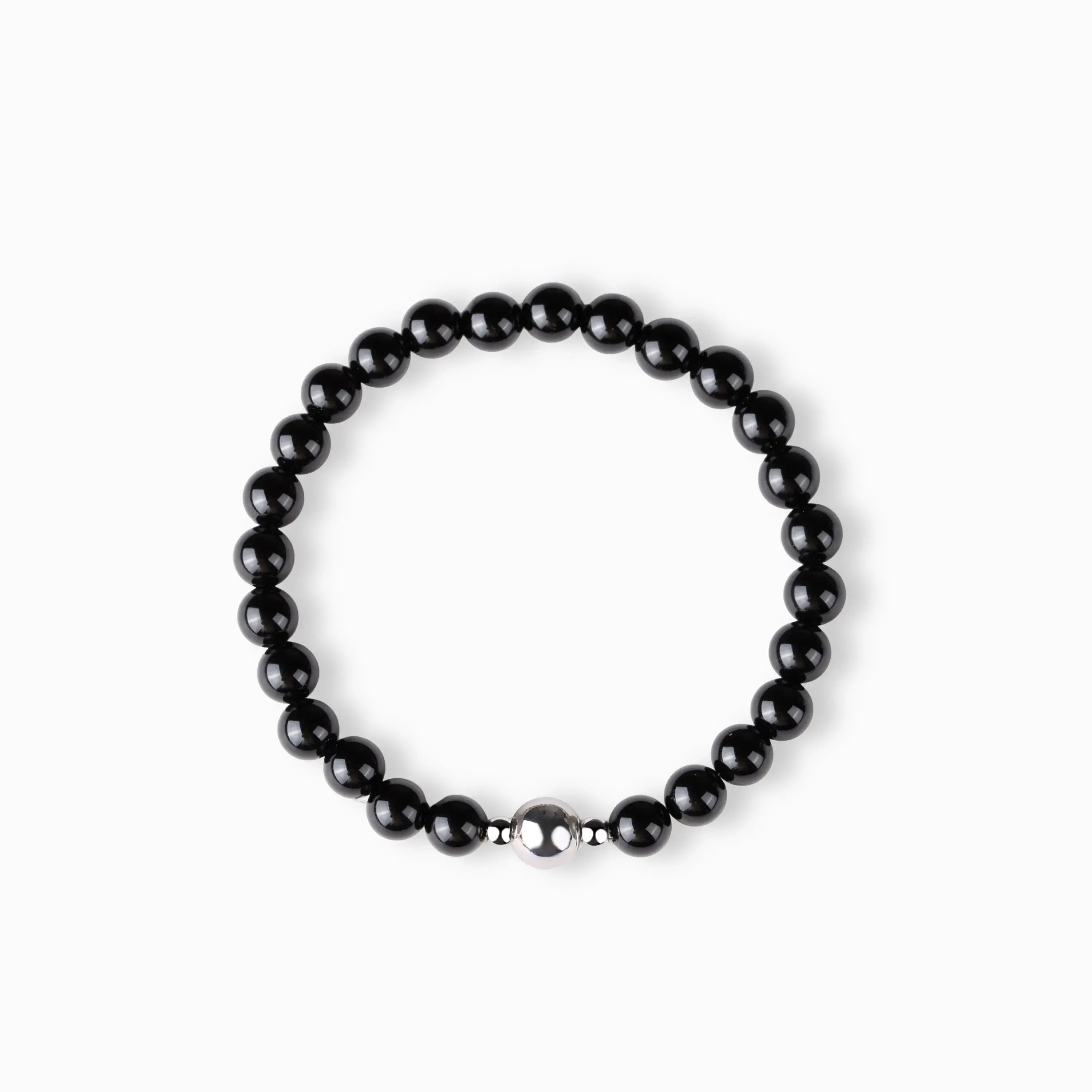Obsidian Magnetic Clasp Bracelet (6mm) with magnetic clasp and natural gemstones, product view