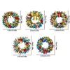 5Pcs Diamond Painting Acrylic Christmas Wreath Hanging Decor