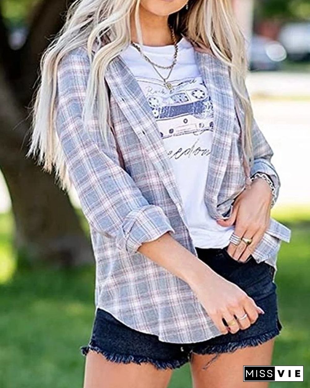 Oversizd Fit Button Up Hoodies Casual Multi Colored Hooded Flannel Shirt