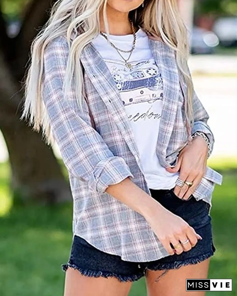 Oversizd Fit Button Up Hoodies Casual Multi Colored Hooded Flannel Shirt