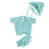 For 16" Full Body Silicone Baby Doll Green Knitted Suit Clothing 3-Pieces Set Accessories - RBBI-Myrebornbabydoll&reg; Myrebornbabydoll&reg;