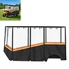 [US Local Warehouse] Fits 6-Person Golf Cart Rain Cover with Transparent Windshield & Reflective Strips 600D Waterproof Oxford Fabric Outdoor Golf Cart Protector Compatible with Club Car & for EZGO