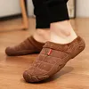 Unisex Winter Wool Casual Warm Anti-Slip Lazy Half-Slipper Shoes