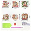 (US Local)6Pcs Acrylic  Owls Diamond Painting Fridge Magnet for Fridge Whiteboard
